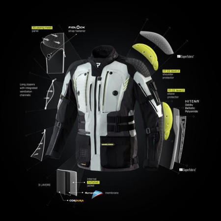 KURTKA TEKSTYLNA REBELHORN PATROL GREY/BLACK/FLO YELLOW XS