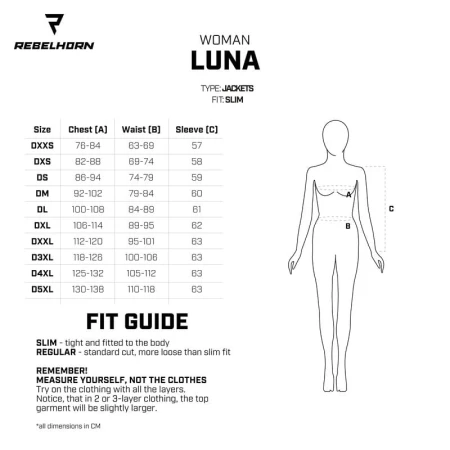 KURTKA TEKSTYLNA REBELHORN LUNA LADY BLACK DXXS