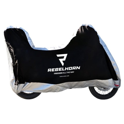 Przejdź do produktu POKROWIEC NA MOTOCYKL REBELHORN COVER II Z MIEJSCEM NA KUFER BLACK/SILVER S