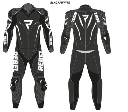 SPODNIE SKÓRZANE REBELHORN REBEL BLACK/WHITE 46