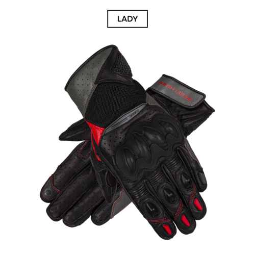 Przejdź do produktu RĘKAWICE MOTOCYKLOWE DAMSKIE REBELHORN FLUX 2 BLACK GREY FLUO RED WL