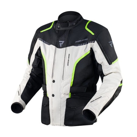 KURTKA MOTOCYKLOWA TEKSTYLNA REBELHORN HIKER 3 BLACK GREY FLUO YELLOW