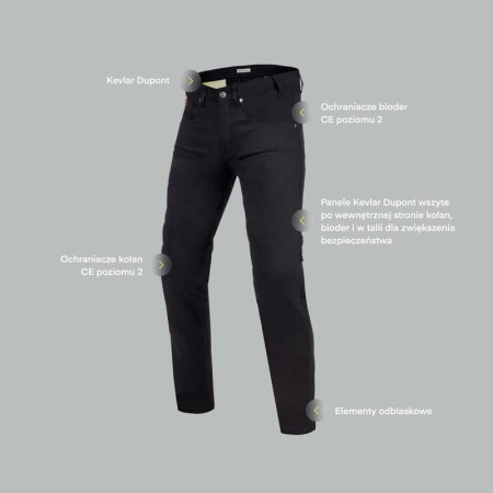 JEANSY MOTOCYKLOWE REBELHORN CLASSIC 3 SLIM FIT WASHED BLUE 30/36