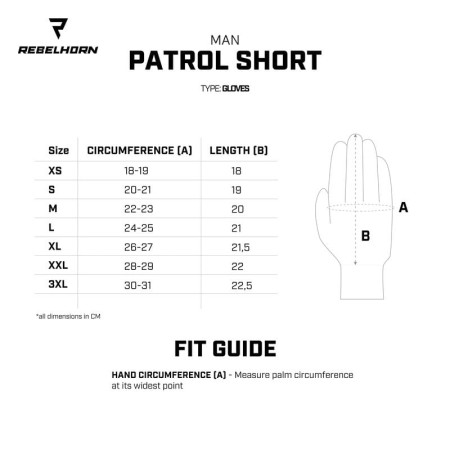 RĘKAWICE MOTOCYKLOWE REBELHORN PATROL SHORT BLACK
