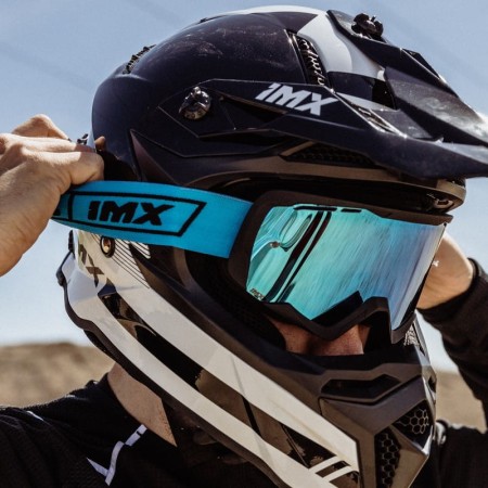 GOGLE IMX ENDURANCE RACE MATT BLACK / BLUE - SZYBA IRIDIUM BLUE + CLEAR (2 SZYBY W ZESTAWIE)