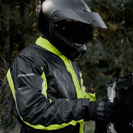 KOMBINEZON PRZECIWDESZCZOWY REBELHORN TRAVEL BLACK FLUO YELLOW