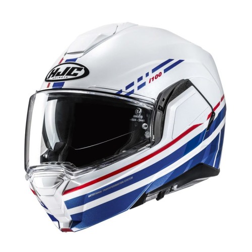 Przejdź do produktu KASK MOTOCYKLOWY HJC I100 SYSMA WHITE BLUE