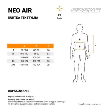 KURTKA MOTOCYKLOWA TEKSTYLNA OZONE NEO AIR BLACK FLUO YELLOW