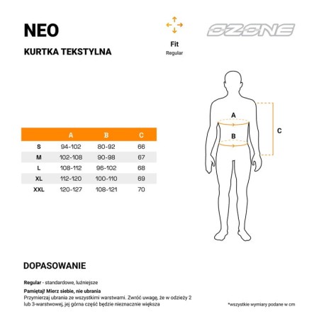 KURTKA MOTOCYKLOWA TEKSTYLNA OZONE NEO BLACK FLUO YELLOW