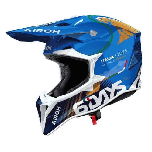 Przejdź do produktu KASK MOTOCYKLOWY AIROH WRAAAP 6DAYS ITALY 2025 GLOSS