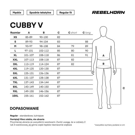 SPODNIE MOTOCYKLOWE TEKSTYLNE REBELHORN CUBBY 5 BLACK (DŁUGA NOGAWKA) L-S