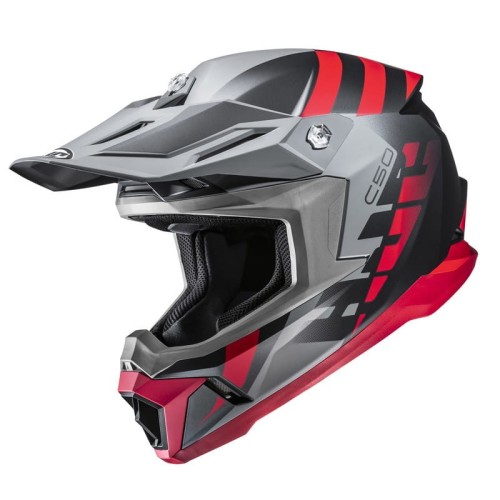 Przejdź do produktu KASK MOTOCYKLOWY HJC C50 MIRAGE GREY RED