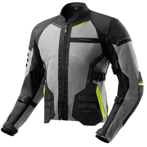 Przejdź do produktu KURTKA MOTOCYKLOWA TEKSTYLNA REBELHORN SCANDAL 3 BLACK GREY FLUO YELLOW