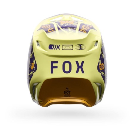 KASK MOTOCYKLOWY FOX V1 IMAGE PRINT PURPLE YELLOW