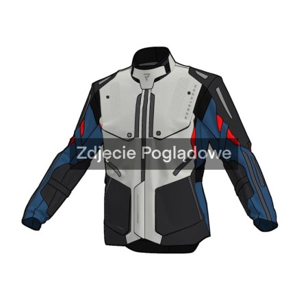 KURTKA MOTOCYKLOWA TEKSTYLNA REBELHORN HIKER 4 LIGHT GREY BLUE RED