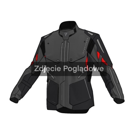 KURTKA MOTOCYKLOWA TEKSTYLNA REBELHORN HIKER 4 BLACK DARK GREY RED