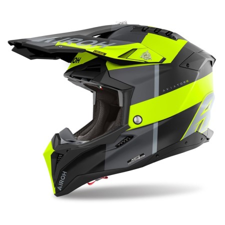 KASK MOTOCYKLOWY AIROH AVIATOR 3 MONARCH YELLOW MATT