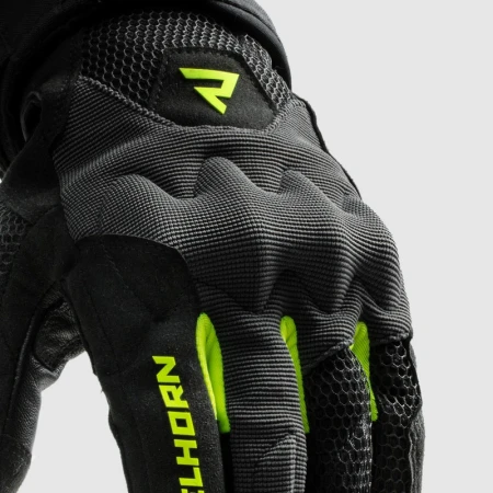 RĘKAWICE MOTOCYKLOWE REBELHORN CORE BLACK GREY FLUO YELLOW