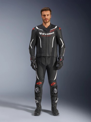 Przejdź do produktu ALPINESTARS LEATHER SUIT GP FORCE V2 BLACK WHITE FLUO RED