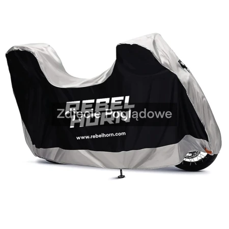 POKROWIEC NA MOTOCYKL REBELHORN SHELTER Z MIEJSCEM NA KUFER BLACK SILVER