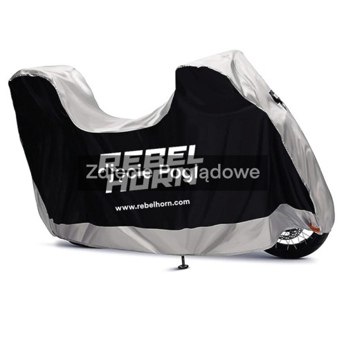 Przejdź do produktu POKROWIEC NA MOTOCYKL REBELHORN SHELTER Z MIEJSCEM NA KUFER BLACK SILVER