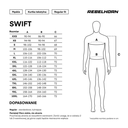 KURTKA MOTOCYKLOWA TEKSTYLNA REBELHORN SWIFT BLACK