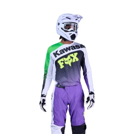 BLUZA MOTOCYKLOWA FOX 180 KAWASAKI PURPLE WHITE