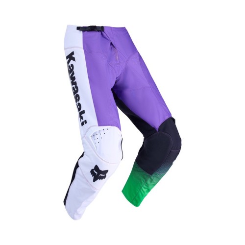 Przejdź do produktu SPODNIE MOTOCYKLOWE FOX 180 KAWASAKI PURPLE WHITE
