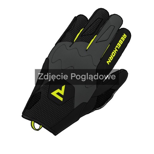 Przejdź do produktu RĘKAWICE MOTOCYKLOWE DAMSKIE REBELHORN CORE BLACK GREY FLUO YELLOW WXS