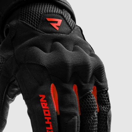 RĘKAWICE MOTOCYKLOWE DAMSKIE REBELHORN CORE BLACK RED WXS