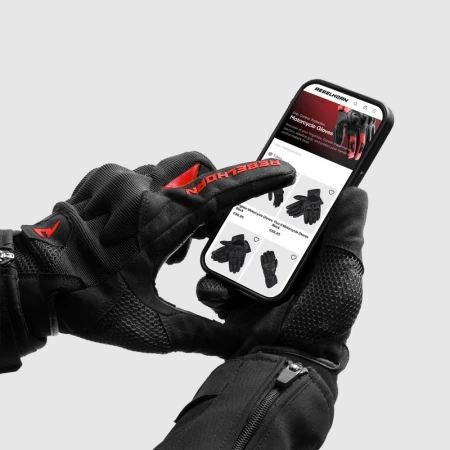 RĘKAWICE MOTOCYKLOWE DAMSKIE REBELHORN CORE BLACK RED WXS
