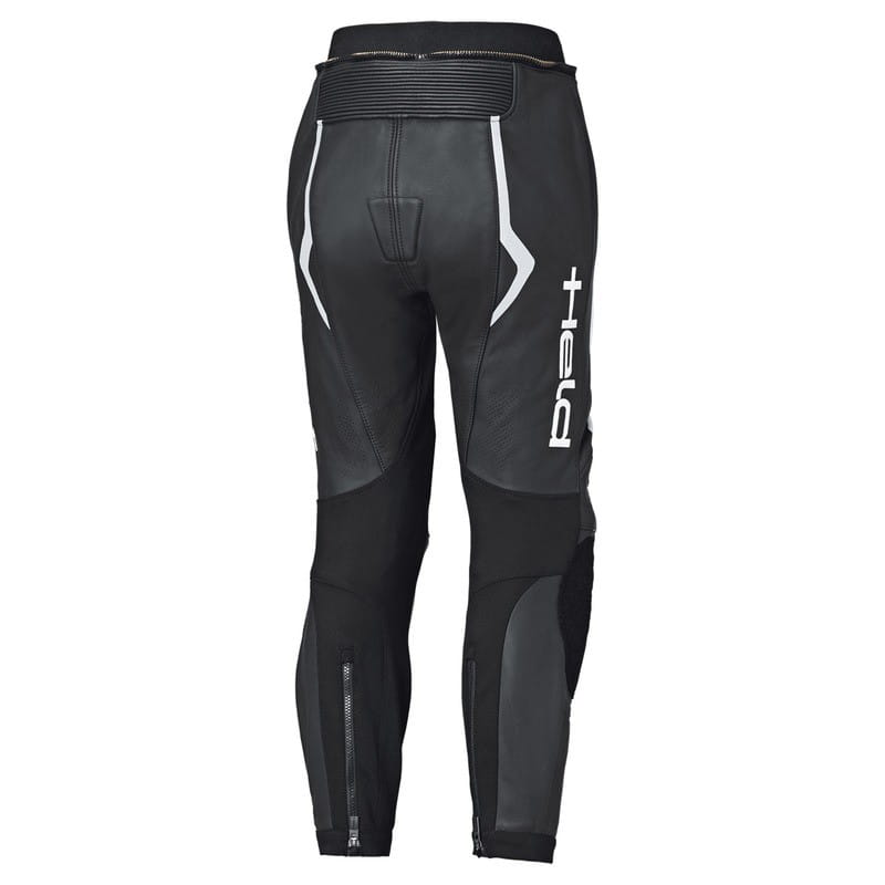 SPODNIE MOTOCYKLOWE SKÓRZANE DAMSKIE HELD STREET ROCKET 4 BLACK WHITE SLIM L-80