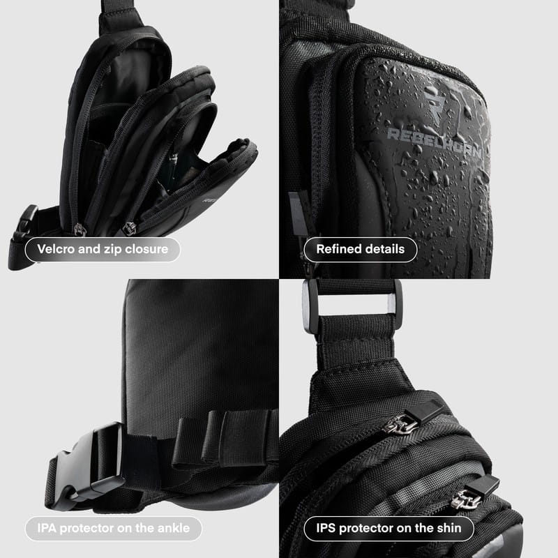 TORBA NA NOGĘ REBELHORN HIP 2 BLACK GREY
