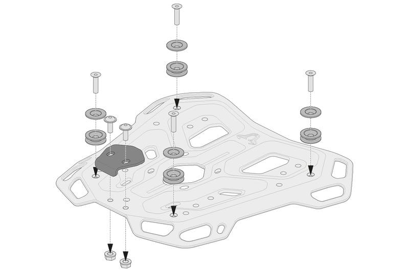 ZESTAW ADAPTERÓW DO ADVENTURE-RACK SW-MOTECH POD KUFER CENTRALNY TRAX BLACK