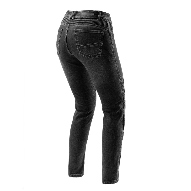 JEANSY MOTOCYKLOWE DAMSKIE REBELHORN AGNESS 2 WASHED BLACK MONOLAYER 24/30